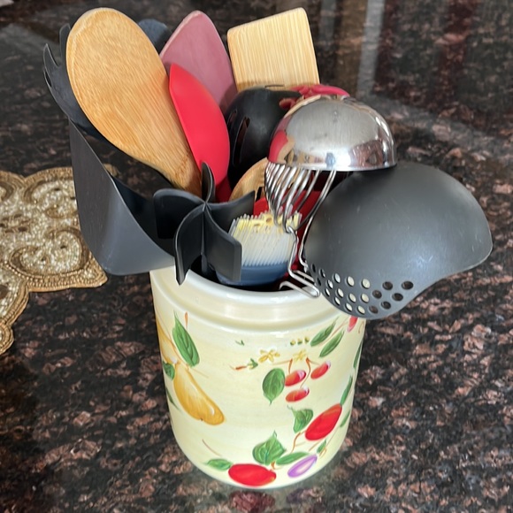 Stonelite Painted Fruit Tall Ceramic Jar - Picture 3 of 6